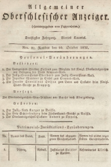Allgemeiner Oberschlesischer Anzeiger : Blätter zur Besprechung und Förderung provinzieller Interessen zur Belehrung und Unterhaltung. 1832, nr  81