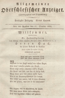 Allgemeiner Oberschlesischer Anzeiger : Blätter zur Besprechung und Förderung provinzieller Interessen zur Belehrung und Unterhaltung. 1832, nr  83