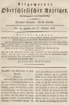 Allgemeiner Oberschlesischer Anzeiger : Blätter zur Besprechung und Förderung provinzieller Interessen zur Belehrung und Unterhaltung. 1832, nr  86