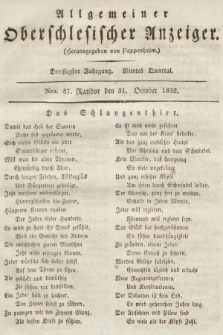 Allgemeiner Oberschlesischer Anzeiger : Blätter zur Besprechung und Förderung provinzieller Interessen zur Belehrung und Unterhaltung. 1832, nr  87