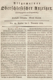 Allgemeiner Oberschlesischer Anzeiger : Blätter zur Besprechung und Förderung provinzieller Interessen zur Belehrung und Unterhaltung. 1832, nr  89