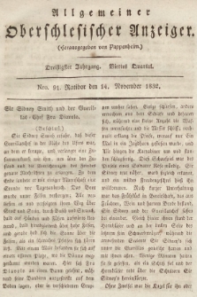 Allgemeiner Oberschlesischer Anzeiger : Blätter zur Besprechung und Förderung provinzieller Interessen zur Belehrung und Unterhaltung. 1832, nr  91