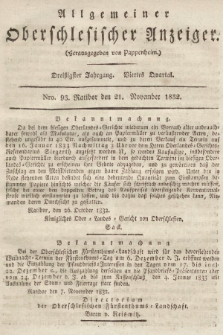 Allgemeiner Oberschlesischer Anzeiger : Blätter zur Besprechung und Förderung provinzieller Interessen zur Belehrung und Unterhaltung. 1832, nr  93