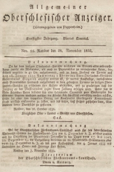 Allgemeiner Oberschlesischer Anzeiger : Blätter zur Besprechung und Förderung provinzieller Interessen zur Belehrung und Unterhaltung. 1832, nr  95