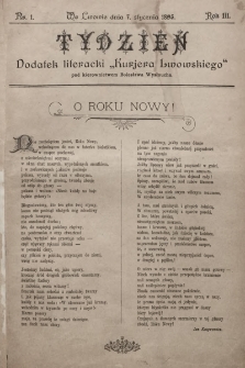 Tydzień : dodatek literacki „Kurjera Lwowskiego”. 1895, nr 1