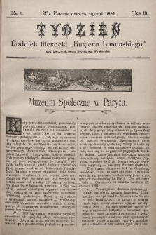 Tydzień : dodatek literacki „Kurjera Lwowskiego”. 1895, nr 4