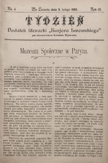 Tydzień : dodatek literacki „Kurjera Lwowskiego”. 1895, nr 5