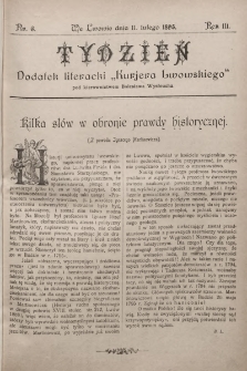 Tydzień : dodatek literacki „Kurjera Lwowskiego”. 1895, nr 6