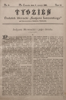 Tydzień : dodatek literacki „Kurjera Lwowskiego”. 1895, nr 9