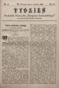 Tydzień : dodatek literacki „Kurjera Lwowskiego”. 1895, nr 13