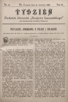 Tydzień : dodatek literacki „Kurjera Lwowskiego”. 1895, nr 15