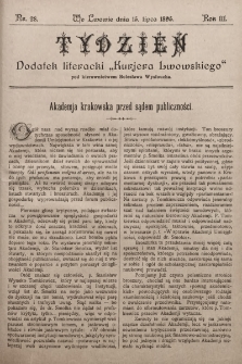Tydzień : dodatek literacki „Kurjera Lwowskiego”. 1895, nr 28