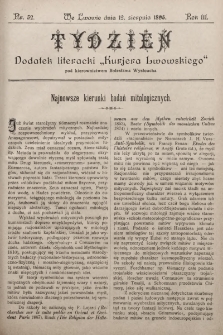 Tydzień : dodatek literacki „Kurjera Lwowskiego”. 1895, nr 32