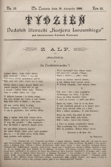 Tydzień : dodatek literacki „Kurjera Lwowskiego”. 1895, nr 33
