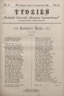 Tydzień : dodatek literacki „Kurjera Lwowskiego”. 1895, nr 42