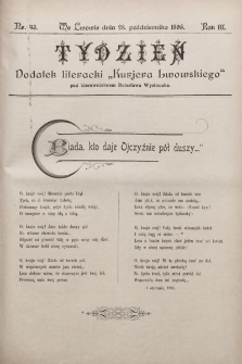 Tydzień : dodatek literacki „Kurjera Lwowskiego”. 1895, nr 43