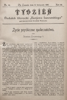 Tydzień : dodatek literacki „Kurjera Lwowskiego”. 1895, nr 45
