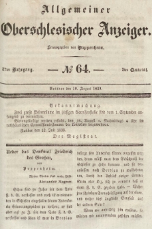Allgemeiner Oberschlesischer Anzeiger : Blätter zur Besprechung und Förderung provinzieller Interessen zur Belehrung und Unterhaltung. 1839, nr 64