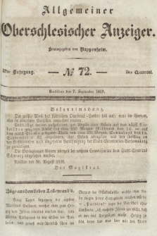 Allgemeiner Oberschlesischer Anzeiger : Blätter zur Besprechung und Förderung provinzieller Interessen zur Belehrung und Unterhaltung. 1839, nr 72