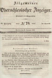Allgemeiner Oberschlesischer Anzeiger : Blätter zur Besprechung und Förderung provinzieller Interessen zur Belehrung und Unterhaltung. 1839, nr 78