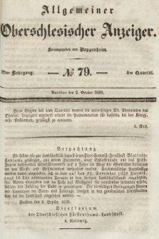 Allgemeiner Oberschlesischer Anzeiger : Blätter zur Besprechung und Förderung provinzieller Interessen zur Belehrung und Unterhaltung. 1839, nr 79