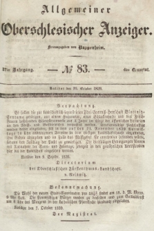 Allgemeiner Oberschlesischer Anzeiger : Blätter zur Besprechung und Förderung provinzieller Interessen zur Belehrung und Unterhaltung. 1839, nr 83