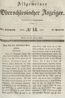 Allgemeiner Oberschlesischer Anzeiger : Blätter zur Besprechung und Förderung provinzieller Interessen zur Belehrung und Unterhaltung. 1840, nr 14