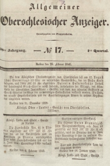Allgemeiner Oberschlesischer Anzeiger : Blätter zur Besprechung und Förderung provinzieller Interessen zur Belehrung und Unterhaltung. 1840, nr 17