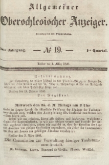 Allgemeiner Oberschlesischer Anzeiger : Blätter zur Besprechung und Förderung provinzieller Interessen zur Belehrung und Unterhaltung. 1840, nr 19