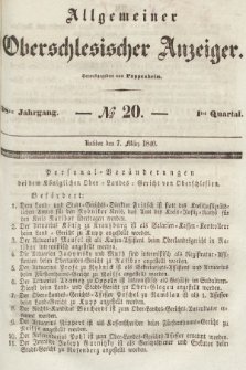 Allgemeiner Oberschlesischer Anzeiger : Blätter zur Besprechung und Förderung provinzieller Interessen zur Belehrung und Unterhaltung. 1840, nr 20