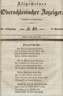 Allgemeiner Oberschlesischer Anzeiger : Blätter zur Besprechung und Förderung provinzieller Interessen zur Belehrung und Unterhaltung. 1840, nr 48