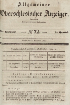 Allgemeiner Oberschlesischer Anzeiger : Blätter zur Besprechung und Förderung provinzieller Interessen zur Belehrung und Unterhaltung. 1840, nr 72