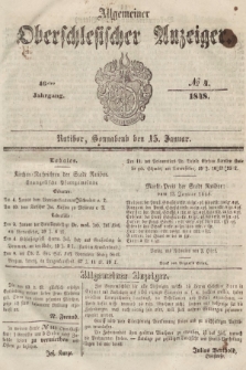 Allgemeiner Oberschlesischer Anzeiger : Blätter zur Besprechung und Förderung provinzieller Interessen zur Belehrung und Unterhaltung. 1848, nr 4