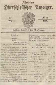 Allgemeiner Oberschlesischer Anzeiger : Blätter zur Besprechung und Förderung provinzieller Interessen zur Belehrung und Unterhaltung. 1848, nr 12