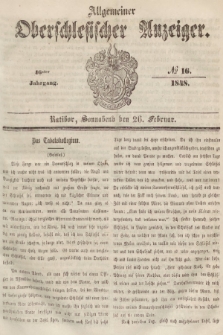 Allgemeiner Oberschlesischer Anzeiger : Blätter zur Besprechung und Förderung provinzieller Interessen zur Belehrung und Unterhaltung. 1848, nr 16