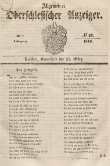 Allgemeiner Oberschlesischer Anzeiger : Blätter zur Besprechung und Förderung provinzieller Interessen zur Belehrung und Unterhaltung. 1848, nr 24