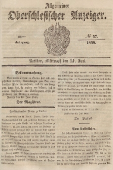 Allgemeiner Oberschlesischer Anzeiger : Blätter zur Besprechung und Förderung provinzieller Interessen zur Belehrung und Unterhaltung. 1848, nr 47