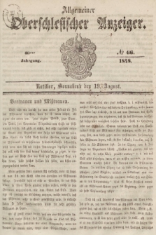 Allgemeiner Oberschlesischer Anzeiger : Blätter zur Besprechung und Förderung provinzieller Interessen zur Belehrung und Unterhaltung. 1848, nr 66