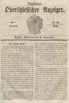 Allgemeiner Oberschlesischer Anzeiger : Blätter zur Besprechung und Förderung provinzieller Interessen zur Belehrung und Unterhaltung. 1848, nr 72