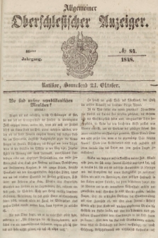 Allgemeiner Oberschlesischer Anzeiger : Blätter zur Besprechung und Förderung provinzieller Interessen zur Belehrung und Unterhaltung. 1848, nr 84