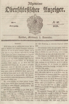 Allgemeiner Oberschlesischer Anzeiger : Blätter zur Besprechung und Förderung provinzieller Interessen zur Belehrung und Unterhaltung. 1848, nr 87