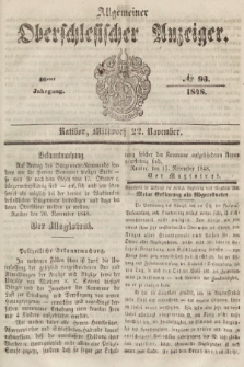 Allgemeiner Oberschlesischer Anzeiger : Blätter zur Besprechung und Förderung provinzieller Interessen zur Belehrung und Unterhaltung. 1848, nr 93