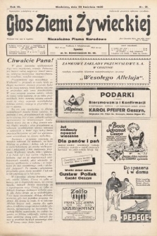 Głos Ziemi Żywieckiej : tygodnik społeczno-narodowy. 1930, nr 31