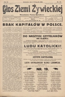 Głos Ziemi Żywieckiej : tygodnik społeczno-narodowy. 1930, nr 87