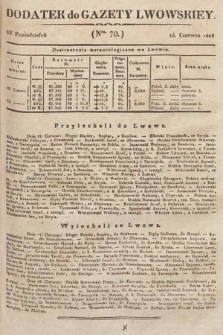 Dodatek do Gazety Lwowskiej : doniesienia urzędowe. 1828, nr 70