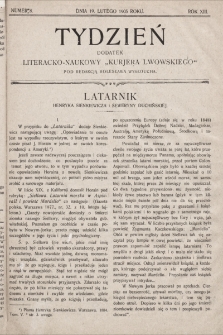 Tydzień : dodatek literacko-naukowy „Kurjera Lwowskiego”. 1905, nr 8