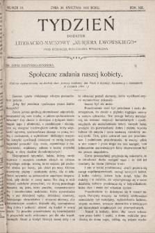 Tydzień : dodatek literacko-naukowy „Kurjera Lwowskiego”. 1905, nr 18