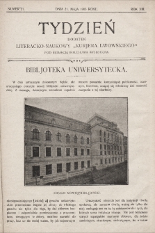 Tydzień : dodatek literacko-naukowy „Kurjera Lwowskiego”. 1905, nr 21