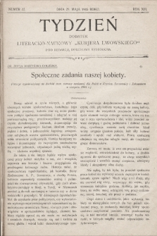 Tydzień : dodatek literacko-naukowy „Kurjera Lwowskiego”. 1905, nr 22
