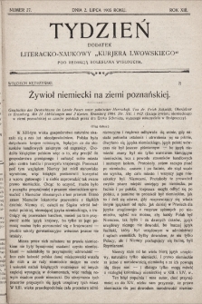 Tydzień : dodatek literacko-naukowy „Kurjera Lwowskiego”. 1905, nr 27